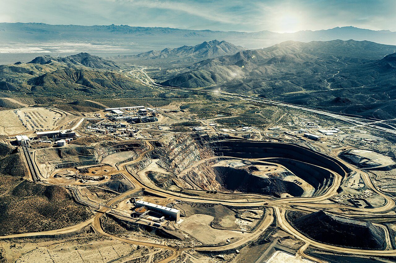 Aerial view of a rare-earth mining and processing facility